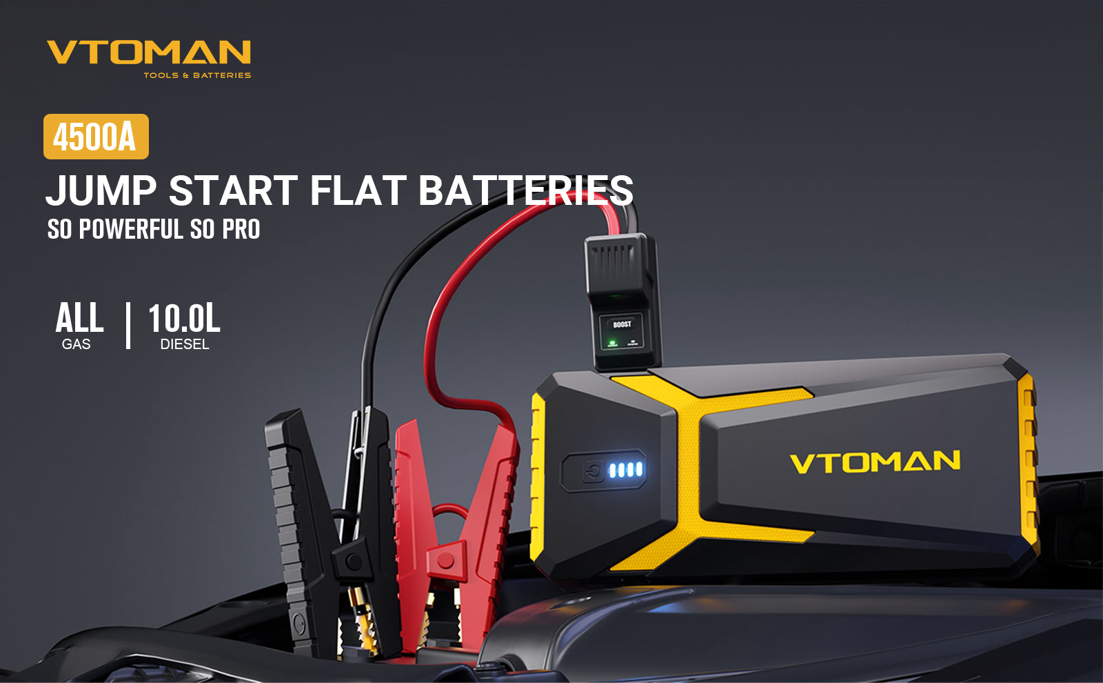 VTOMAN powerbanka na štartovanie auta V10 PRO 4500A 3